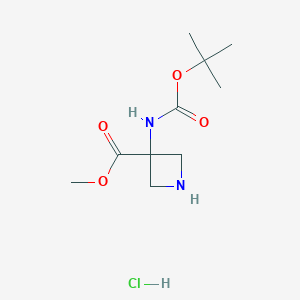 methyl 3-[(2-methylpropan-2-yl)oxycarbonylamino]azetidine-3-carboxylate;hydrochloride CAS 2098047-42-6