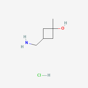 3-(aminomethyl)-1-methylcyclobutan-1-ol;hydrochloride CAS 2173105-60-5