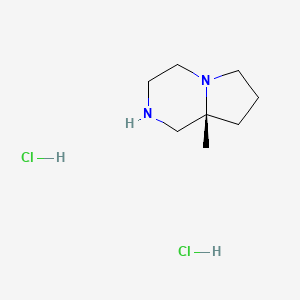 (8aR)-8a-methyl-2,3,4,6,7,8-hexahydro-1H-pyrrolo[1,2-a]pyrazine;dihydrochloride CAS 2173637-02-8