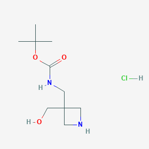 tert-butyl N-[[3-(hydroxymethyl)azetidin-3-yl]methyl]carbamate;hydrochloride CAS 2173991-96-1