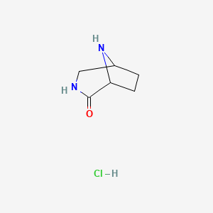 3,8-diazabicyclo[3.2.1]octan-2-one;hydrochloride CAS 22399-90-2