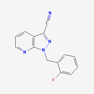 1-[(2-fluorophenyl)methyl]pyrazolo[3,4-b]pyridine-3-carbonitrile CAS 256376-65-5