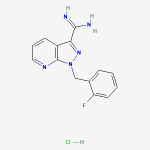 1-[(2-fluorophenyl)methyl]pyrazolo[5,4-b]pyridine-3-carboximidamide;hydrochloride CAS 256499-19-1