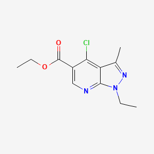 ethyl 4-chloro-1-ethyl-3-methylpyrazolo[3,4-b]pyridine-5-carboxylate CAS 37801-47-1