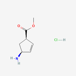 methyl (1R,4S)-4-aminocyclopent-2-ene-1-carboxylate;hydrochloride CAS 426226-35-9