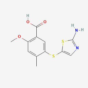 5-[(2-amino-1,3-thiazol-5-yl)sulfanyl]-2-methoxy-4-methylbenzoic acid CAS 439578-97-9