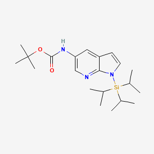 tert-butyl N-[1-tri(propan-2-yl)silylpyrrolo[2,3-b]pyridin-5-yl]carbamate CAS 651744-43-3