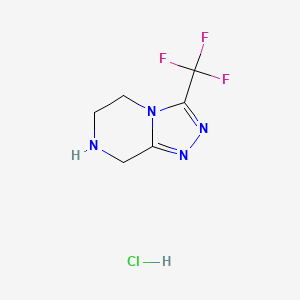 3-(trifluoromethyl)-5,6,7,8-tetrahydro-[1,2,4]triazolo[4,3-a]pyrazine;hydrochloride CAS 762240-92-6