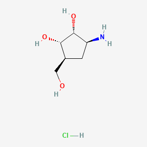 (1S,2R,3S,5S)-3-amino-5-(hydroxymethyl)cyclopentane-1,2-diol;hydrochloride CAS 77841-56-6