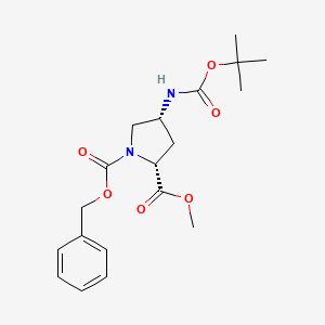 1-O-benzyl 2-O-methyl (2R,4R)-4-[(2-methylpropan-2-yl)oxycarbonylamino]pyrrolidine-1,2-dicarboxylate CAS 787615-48-9