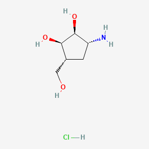 (1R,2S,3R,5R)-3-amino-5-(hydroxymethyl)cyclopentane-1,2-diol;hydrochloride CAS 79200-57-0