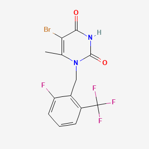 5-bromo-1-[[2-fluoro-6-(trifluoromethyl)phenyl]methyl]-6-methylpyrimidine-2,4-dione CAS 830346-48-0