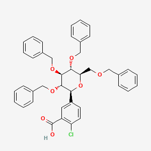 2-chloro-5-[(2S,3S,4R,5R,6R)-3,4,5-tris(phenylmethoxy)-6-(phenylmethoxymethyl)oxan-2-yl]benzoic acid CAS 842133-80-6