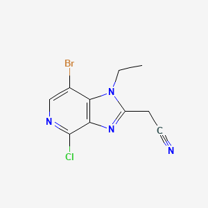 2-(7-bromo-4-chloro-1-ethylimidazo[4,5-c]pyridin-2-yl)acetonitrile CAS 842144-05-2