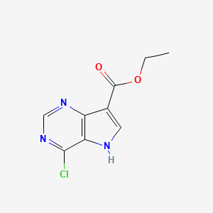 ethyl 4-chloro-5H-pyrrolo[3,2-d]pyrimidine-7-carboxylate CAS 853058-42-1