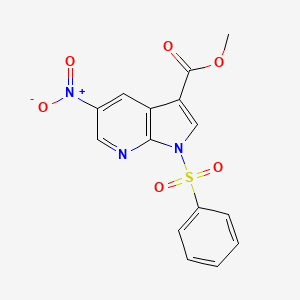 methyl 1-(benzenesulfonyl)-5-nitropyrrolo[2,3-b]pyridine-3-carboxylate CAS 858340-91-7