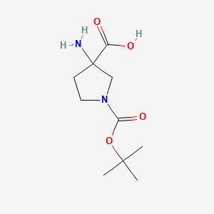 3-amino-1-[(2-methylpropan-2-yl)oxycarbonyl]pyrrolidine-3-carboxylic acid CAS 862372-66-5