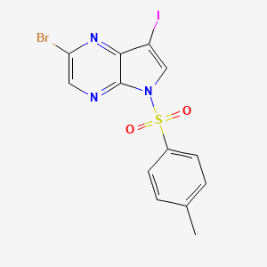 2-bromo-7-iodo-5-(4-methylphenyl)sulfonylpyrrolo[2,3-b]pyrazine CAS 875781-45-6