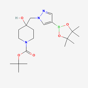 tert-butyl 4-hydroxy-4-[[4-(4,4,5,5-tetramethyl-1,3,2-dioxaborolan-2-yl)pyrazol-1-yl]methyl]piperidine-1-carboxylate CAS 877399-39-8
