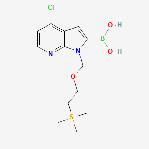 [4-chloro-1-(2-trimethylsilylethoxymethyl)pyrrolo[2,3-b]pyridin-2-yl]boronic acid CAS 888721-03-7