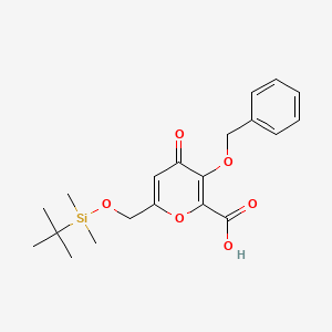 6-[[tert-butyl(dimethyl)silyl]oxymethyl]-4-oxo-3-phenylmethoxypyran-2-carboxylic acid CAS 895134-29-9