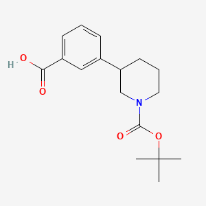 3-[1-[(2-methylpropan-2-yl)oxycarbonyl]piperidin-3-yl]benzoic acid CAS 908334-19-0