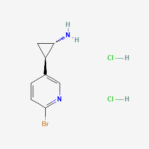 trans-(1S,2R)-2-(6-bromo-3-pyridinyl)cyclopropan-1-amine;dihydrochloride CAS 918305-74-5