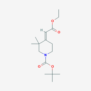 tert-butyl (4E)-4-(2-ethoxy-2-oxoethylidene)-3,3-dimethylpiperidine-1-carboxylate CAS 958026-98-7